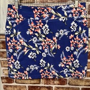 Mario Serrani Blue Floral Skirt